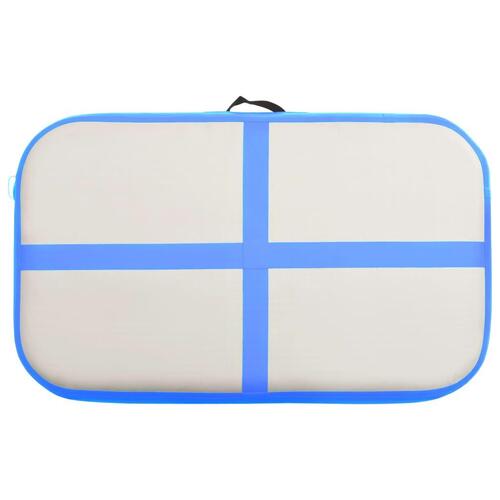Oppustelig gymnastikmåtte med pumpe 60x100x10 cm PVC blå