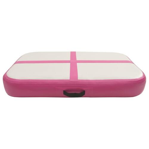 Oppustelig gymnastikmåtte med pumpe 60x100x20 cm PVC lyserød