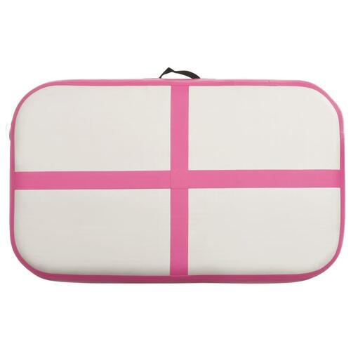 Oppustelig gymnastikmåtte med pumpe 60x100x20 cm PVC lyserød