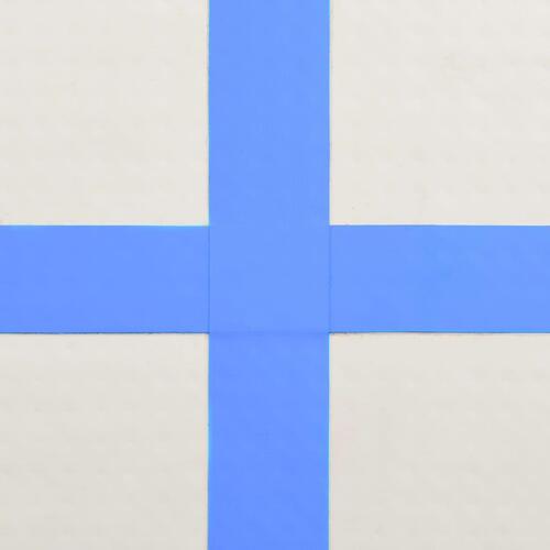 Oppustelig gymnastikmåtte m. pumpe 300x100x15 cm PVC blå
