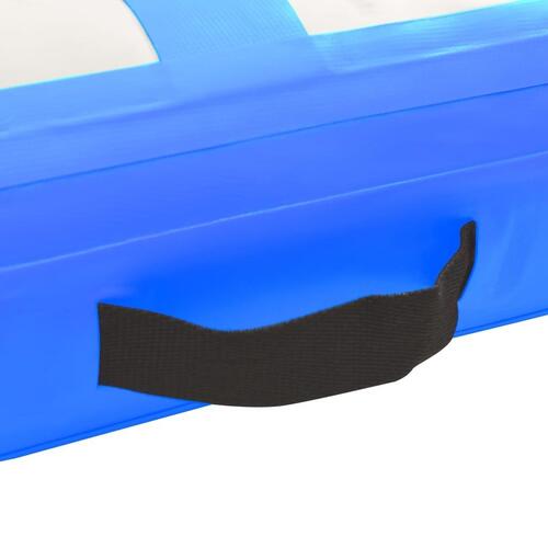 Oppustelig gymnastikmåtte m. pumpe 300x100x15 cm PVC blå