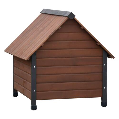 @Pet hundehus med plastikflapper Rustique 76x76x72 cm brun