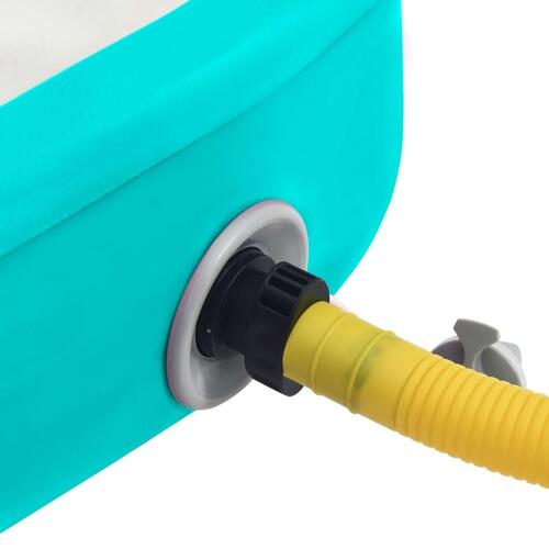 Oppustelig gymnastikmåtte m. pumpe 300x100x15 cm PVC grøn