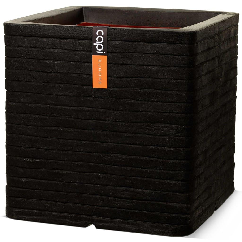 Capi plantekasse Nature Row 40x40 cm firkantet sort KBLRO903