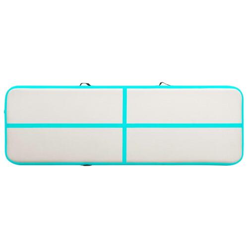 Oppustelig gymnastikmåtte med pumpe 500x100x20 cm PVC grøn