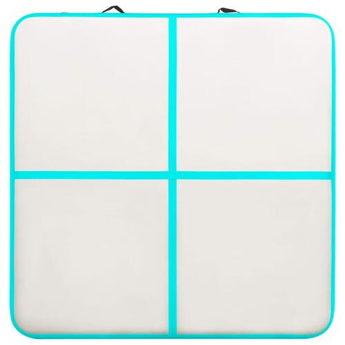 Oppustelig gymnastikmåtte med pumpe 200x200x10 cm PVC grøn
