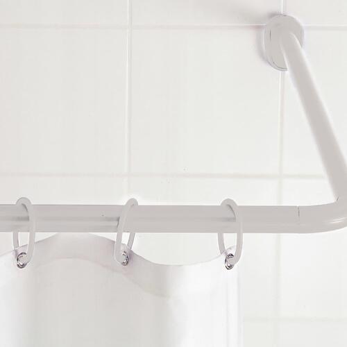 RIDDER universal badeforhængsstang til hjørnebruser 25 mm hvid 59501