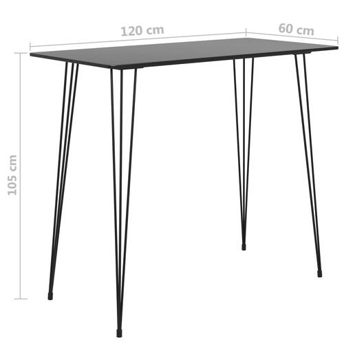 Barbord 120x60x105 cm sort