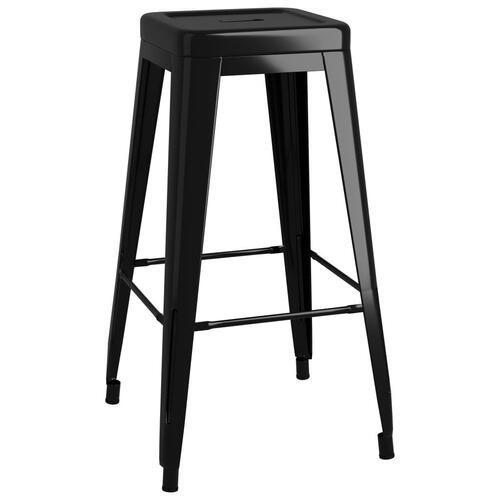 Barstole 2 stk. stabelbare metal sort