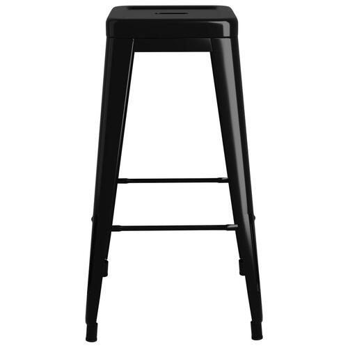 Barstole 2 stk. stabelbare metal sort