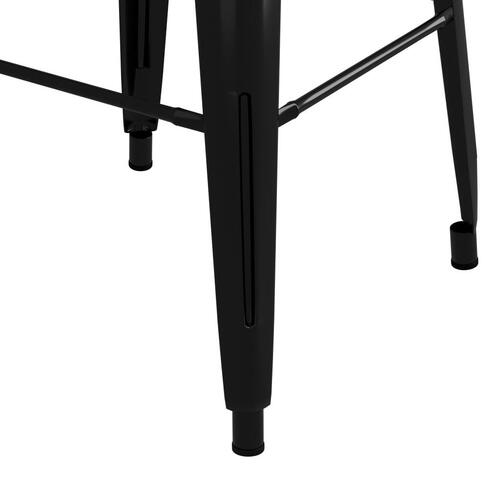 Barstole 2 stk. stabelbare metal sort