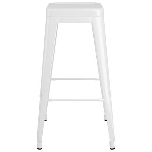 Barstole 2 stk. stabelbare metal hvid