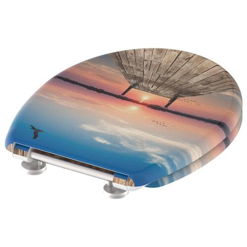 SCHÜTTE toiletsæde med soft close-funktion og quick-release SUNSET SKY