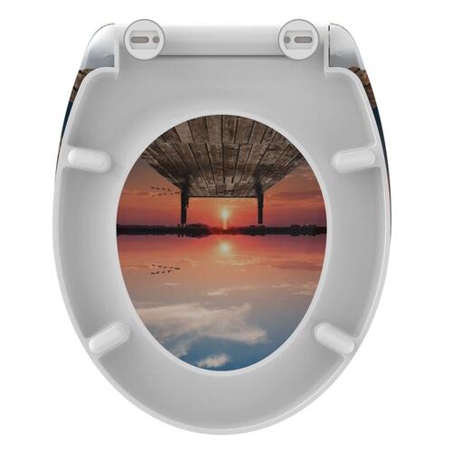 SCHÜTTE toiletsæde med soft close-funktion og quick-release SUNSET SKY