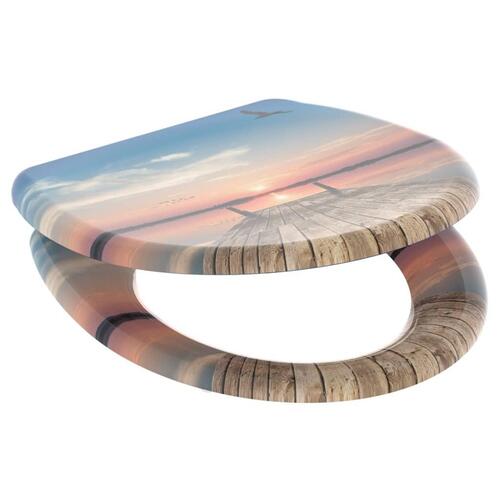SCHÜTTE toiletsæde med soft close-funktion og quick-release SUNSET SKY