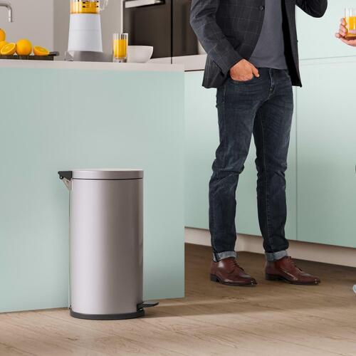 Hailo pedalspand Solid 18 l str. L rustfrit stål m. galvaniseret spand