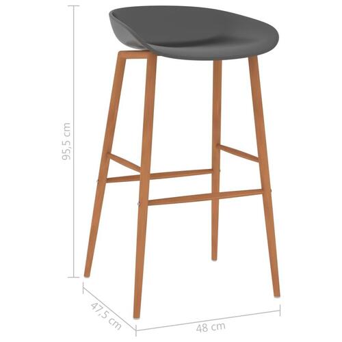 Barstole 2 stk. grå