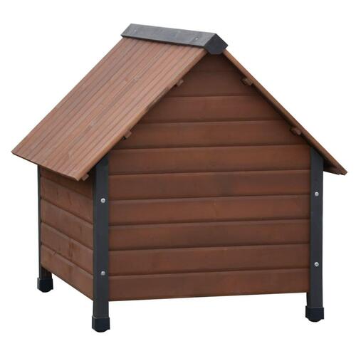 @Pet hundehus med plastikflapper Rustique 102x82x87 cm brun