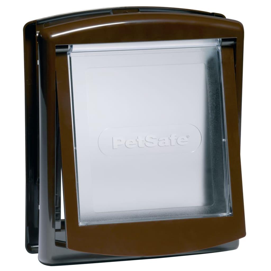 PetSafe 2-vejskæledyrsdør 730 lille 17,8 x 15,2 cm brun 5018