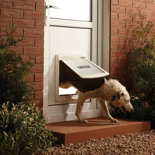 PetSafe 2-vejskæledyrsdør 760 stor 35,6 x 30,5 cm hvid 5023