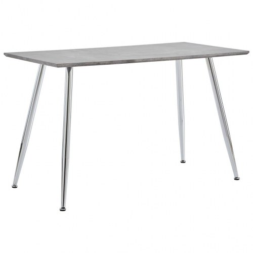 Spisebord 120x60x74 cm MDF betongrå og sølvfarvet