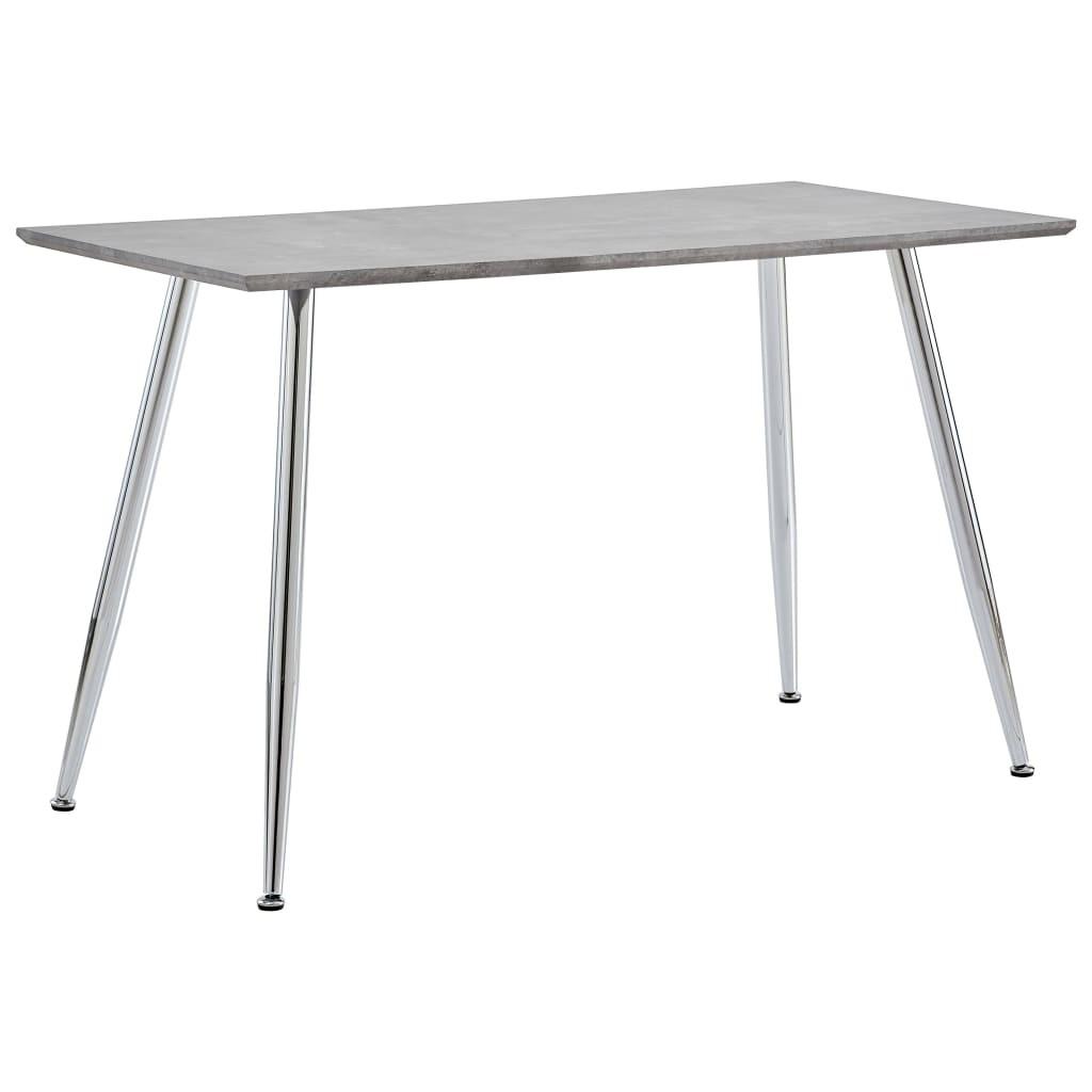Spisebord 120x60x74 cm MDF betongrå og sølvfarvet
