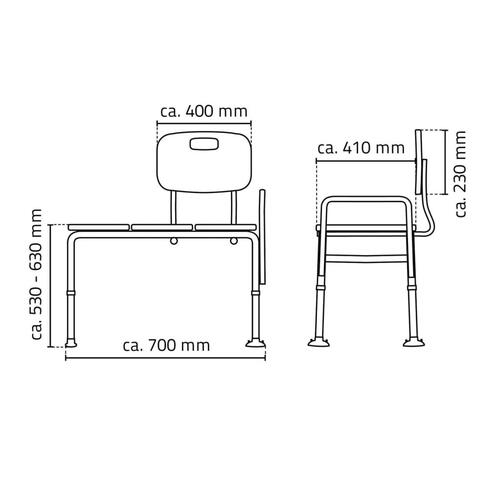 RIDDER bænk til badekar 150 kg hvid A0120101