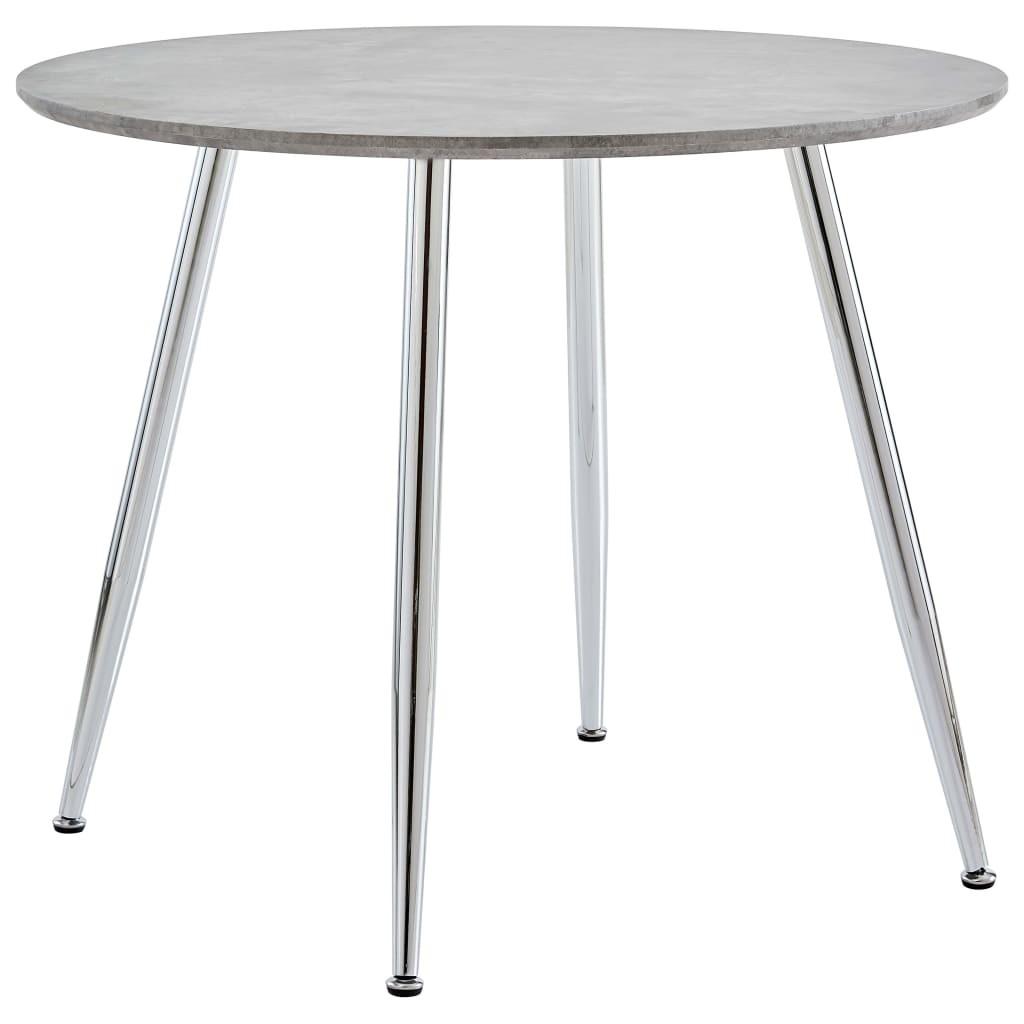 Spisebord 90x73,5 cm betongrå og sølvfarvet