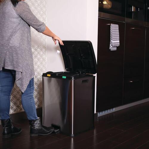 EKO pedalspand Rejoice 2x30 l mat sølvfarvet