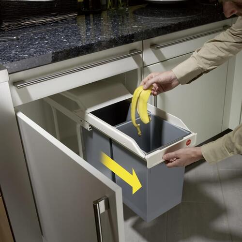 Hailo skabsaffaldsspand Multi-Box Duo størrelse L 2x14 L cremefarvet 3659-001