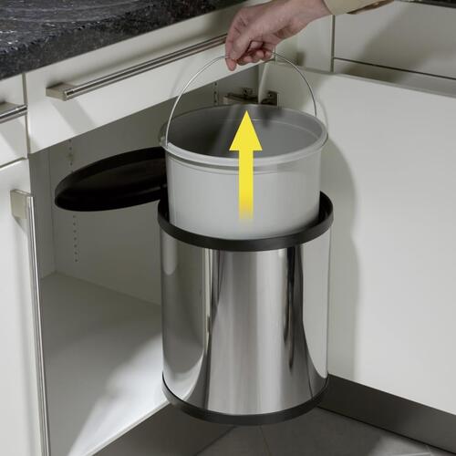 Hailo skabsskraldespand Compact-Box str. M 15 l rustfrit stål 3555-101