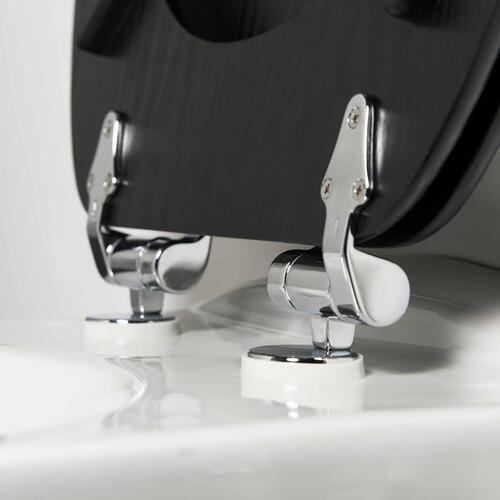 Tiger soft-close toiletsæde Blackwash MDF sort 252030746