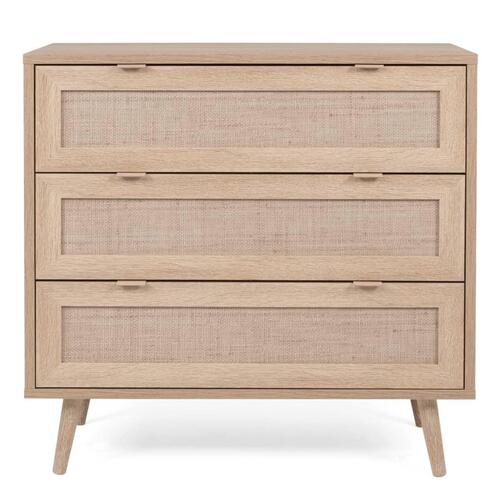 Finori kommode Bali 03A sonoma-eg og rørfletprint