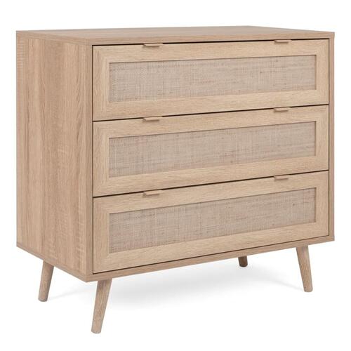 Finori kommode Bali 03A sonoma-eg og rørfletprint