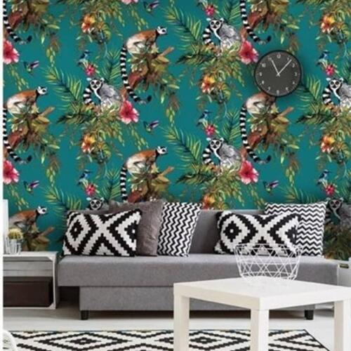 DUTCH WALLCOVERINGS tapet lemur grøn 12402