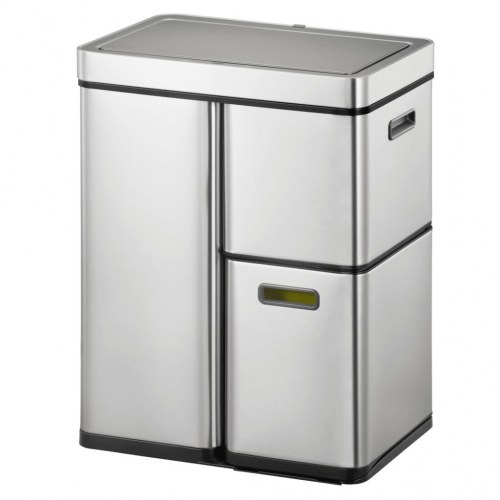 EKO affaldsspand med sensor Mirage Plus 1x30 l + 2x15 l mat sølvfarvet