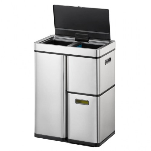 EKO affaldsspand med sensor Mirage Plus 1x30 l + 2x15 l mat sølvfarvet