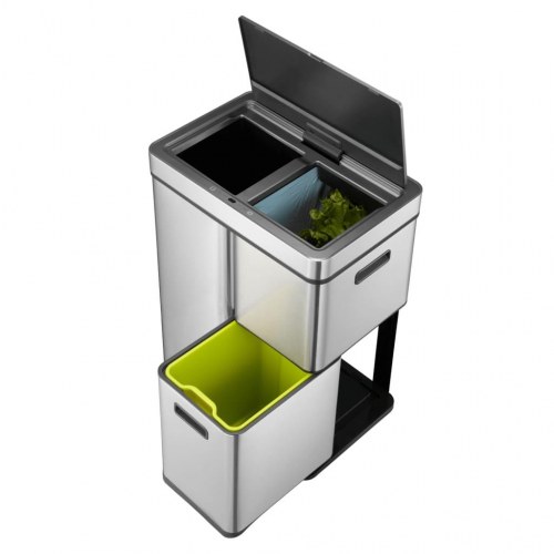 EKO affaldsspand med sensor Mirage Plus 1x30 l + 2x15 l mat sølvfarvet