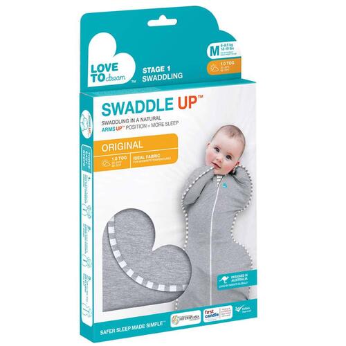 Love to Dream svøbetæppe Swaddle UP Original str. M grå