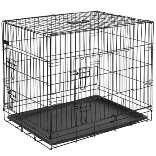 @Pet transportkasse til hund 63x44x50,5 cm metal sort 15001