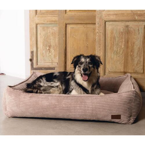 Designed by Lotte hundekurv 65x60x20 cm ribbet pink