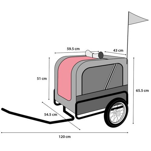 FLAMINGO cykeltrailer til hund Romero rød 59,5x43x51 cm