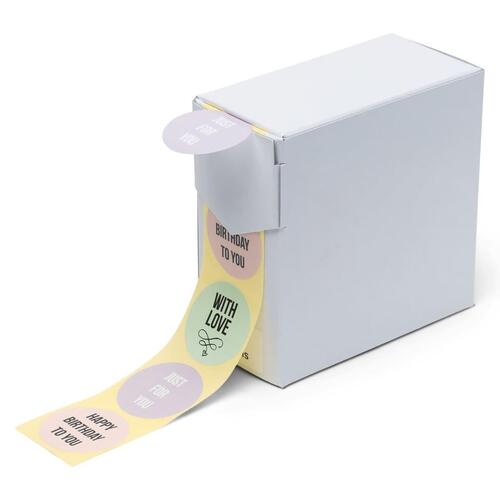 Rillprint gavemærker 250 stk. x 3 ruller pastelfarver