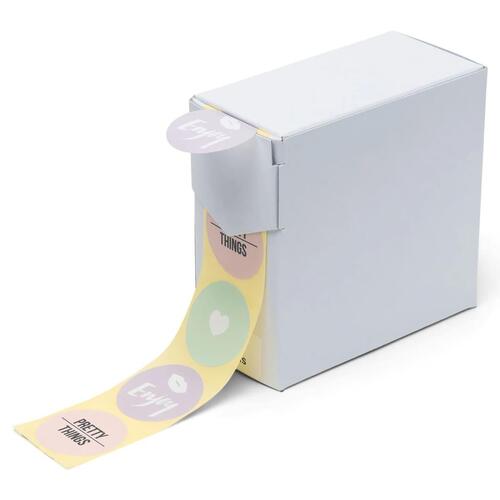 Rillprint gavemærker 250 stk. x 3 ruller pastelfarver