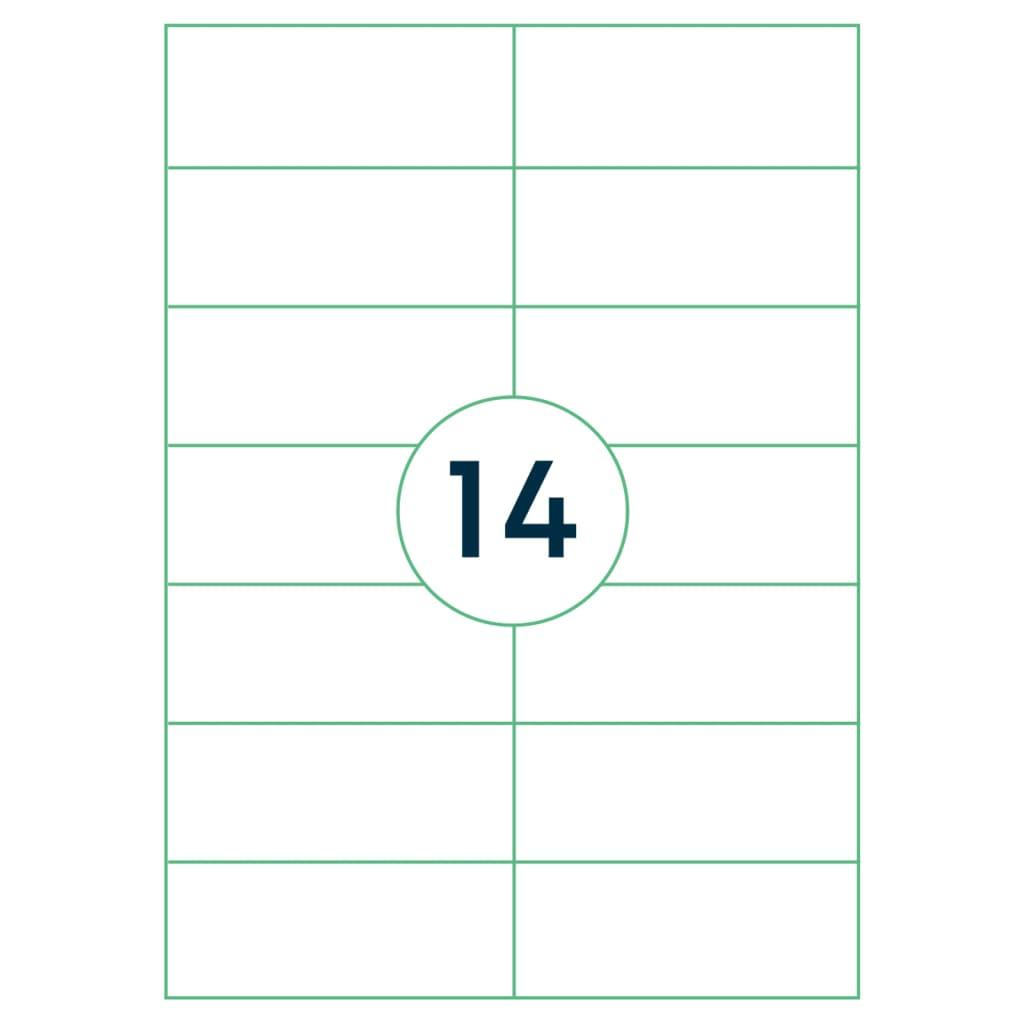 Rillprint selvklæbende etiketter 105x42,4 mm 500 ark hvid billede