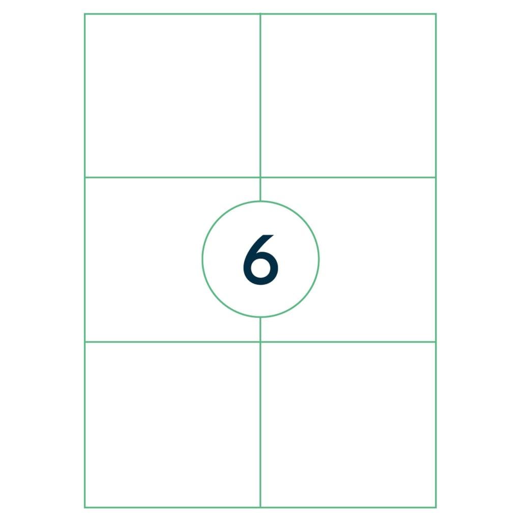 Rillprint selvklæbende etiketter 105x99 mm 500 ark hvid billede