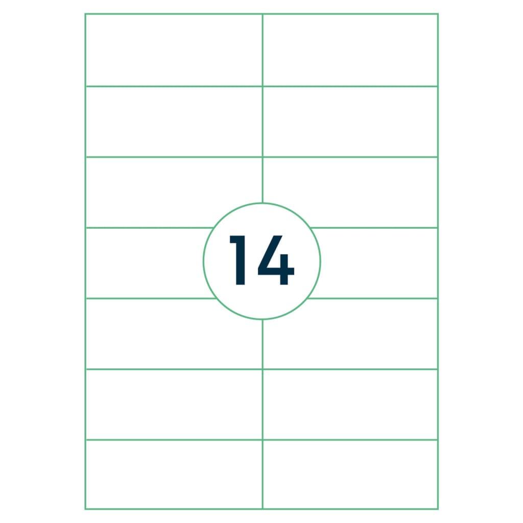 Rillprint selvklæbende etiketter 105x42,4 mm 1000 ark hvid billede