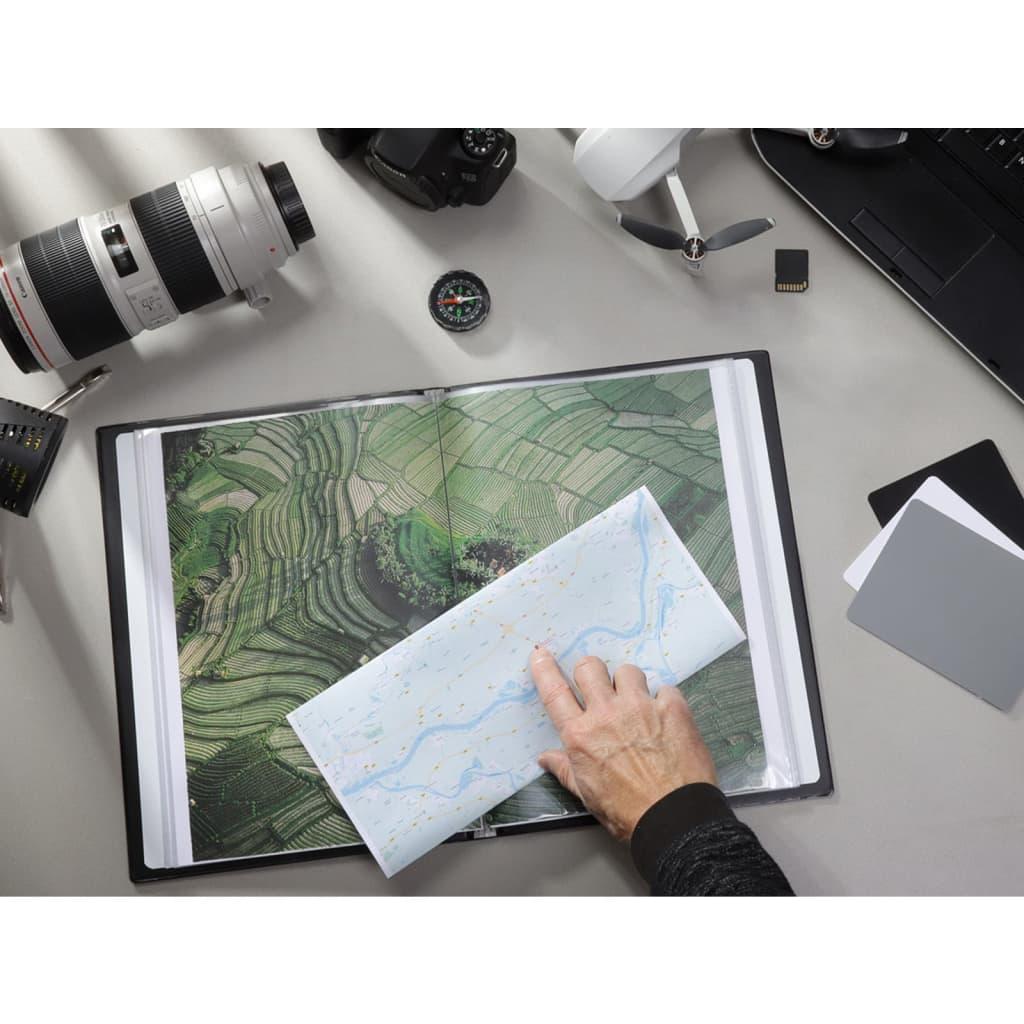 Rillstab demomappe med lomme på forsiden A4 20 lommer sort billede