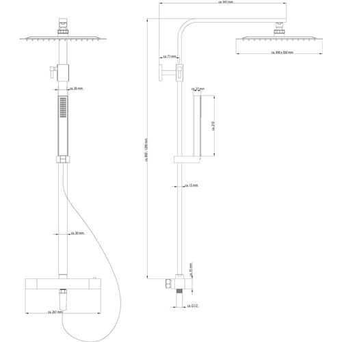 SCHÜTTE termostatisk dobbelt brusesystem SUMBA