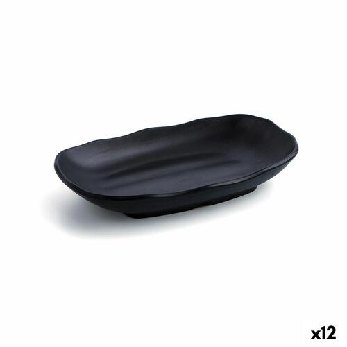 Dyb tallerken Quid A'bordo Sort Plastik 25,5 cm (12 enheder)